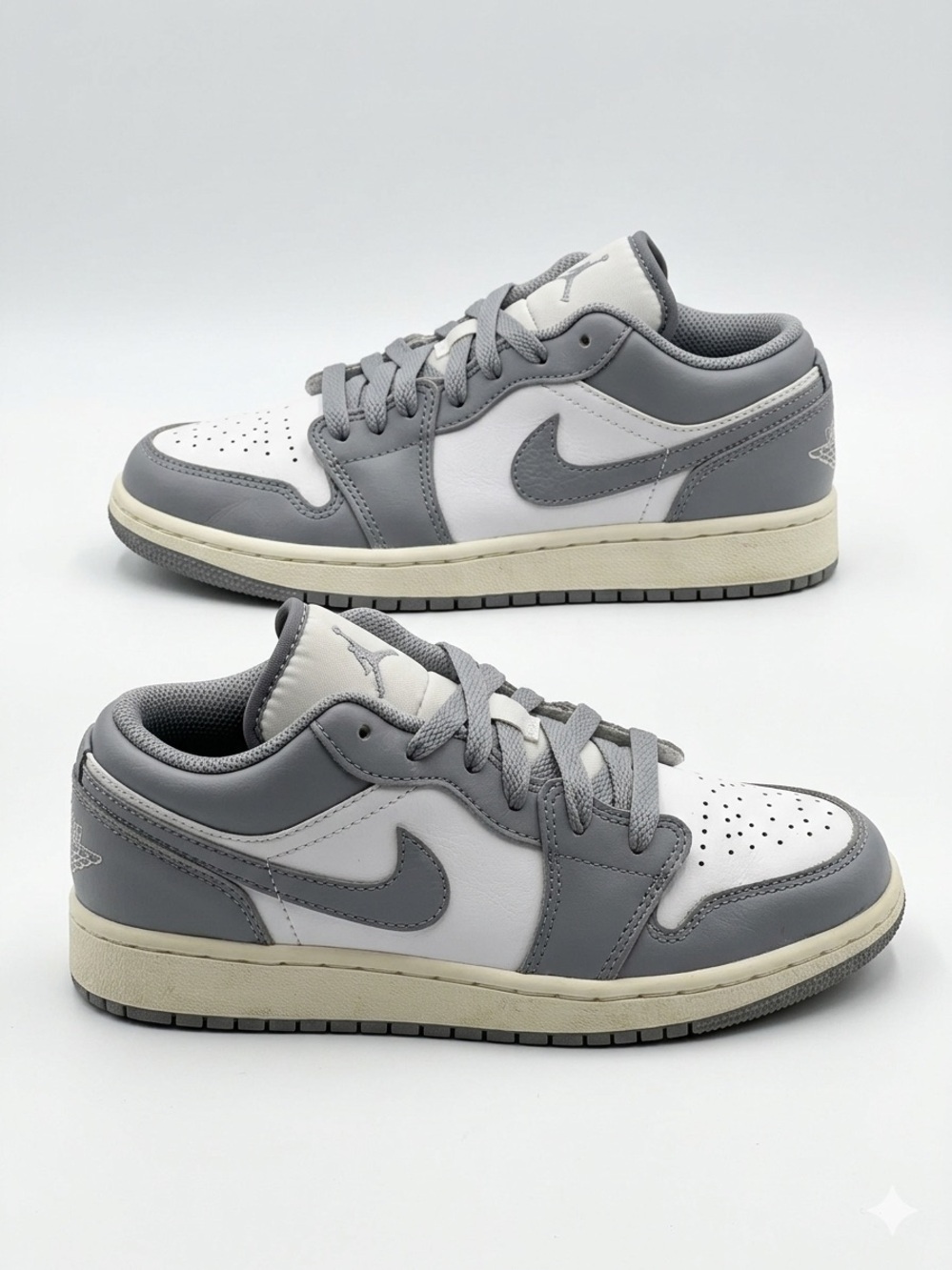 Jordan Kids Low Top Sneakers Grey White Youth Size 4Y Unisex Model 553560-053